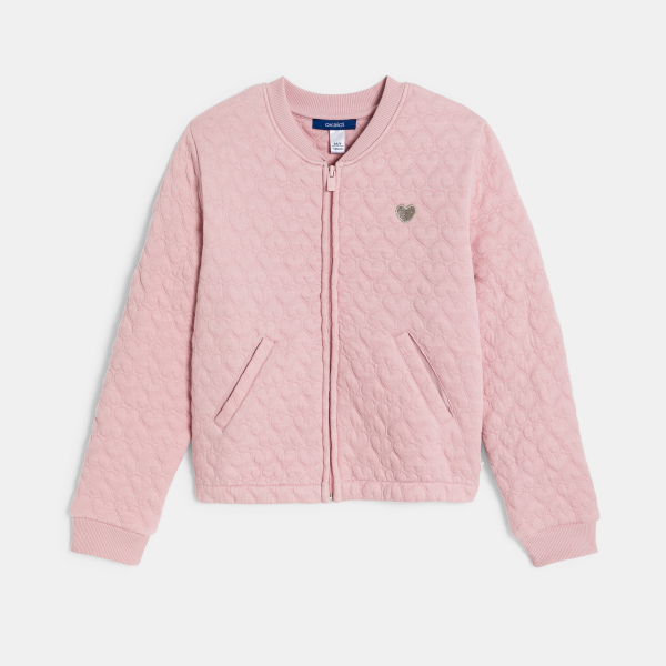 سترة للفتيات من الميلتون المبطن عليها قلب، اللون وردي، 